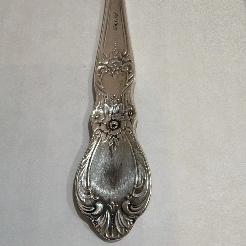 Set of 3  1847 Rogers Teaspoon Silverplate Floral Handle 6 in